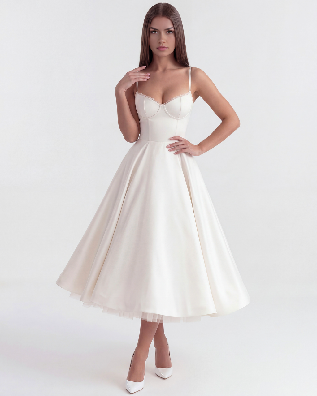 Robe Selene – Blanc – robe, vue 2