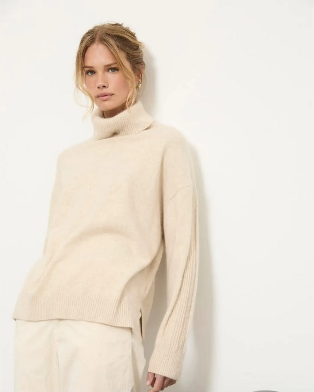 Pull col roulé oversize – Écru – pull, vue 3