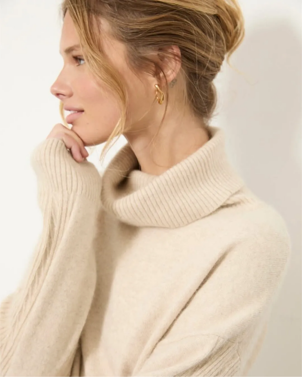 Pull col roulé oversize – Écru – pull, vue 4