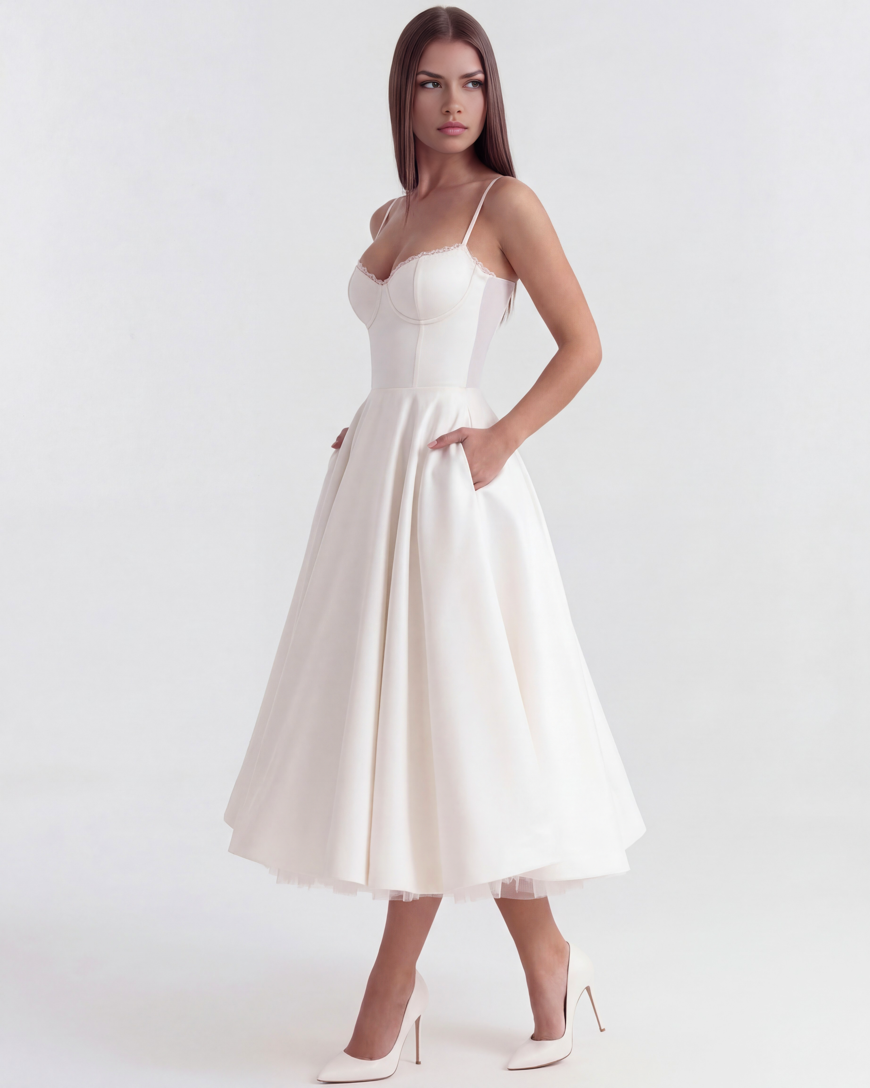 Robe Selene – Blanc – robe, vue 4