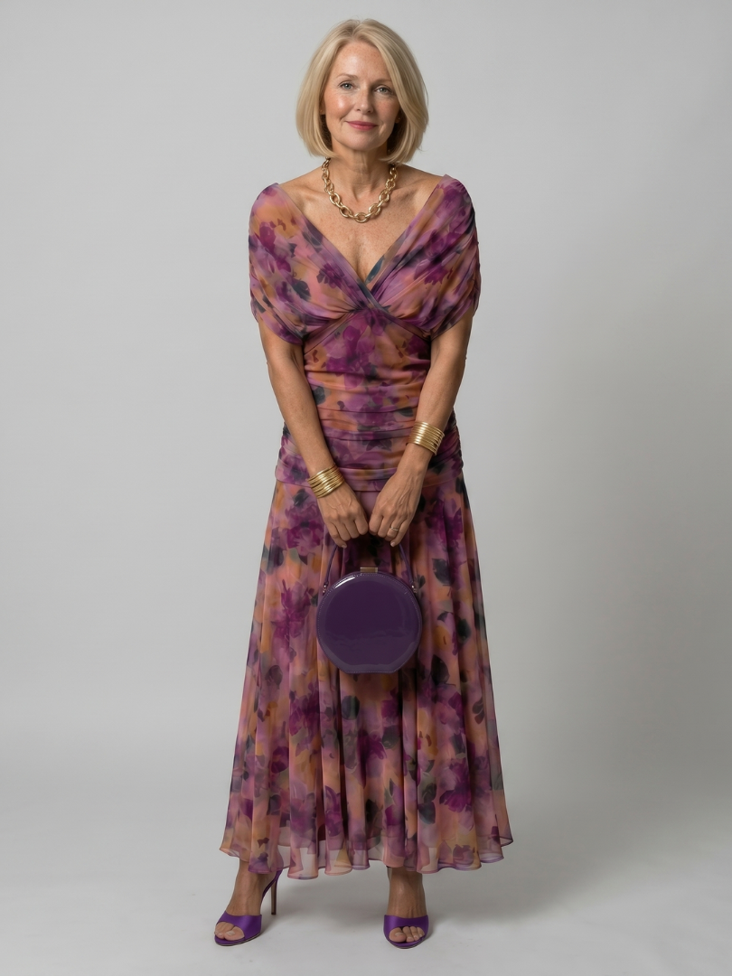Robe midi épaules dénudées – Marron – robe, vue 3