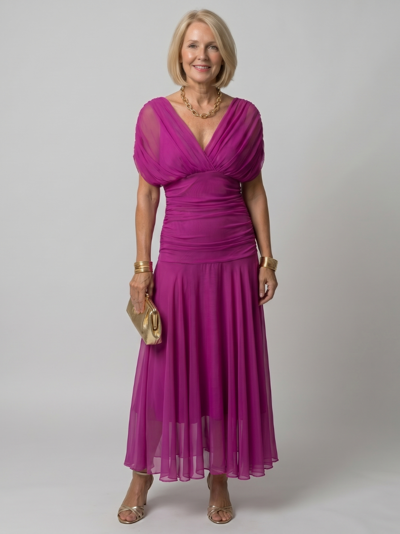 Robe midi épaules dénudées – Marron – robe, vue 7