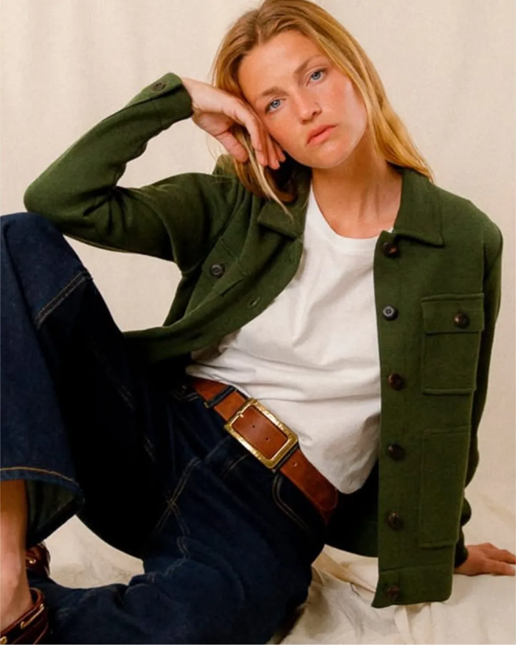 Veste-chemise en laine – Vert kaki – veste, vue 4
