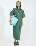 Robe-chemise en popeline – Vert