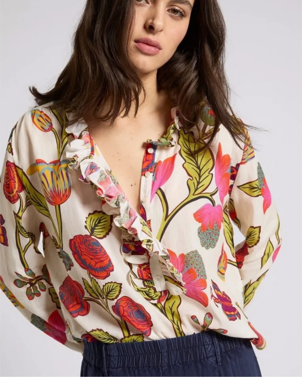 Chemise imprimé floral – Écru fleuri – chemise, vue 2