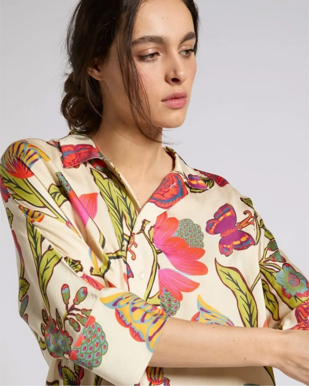 Chemise imprimé floral – Écru fleuri – chemise, vue 3