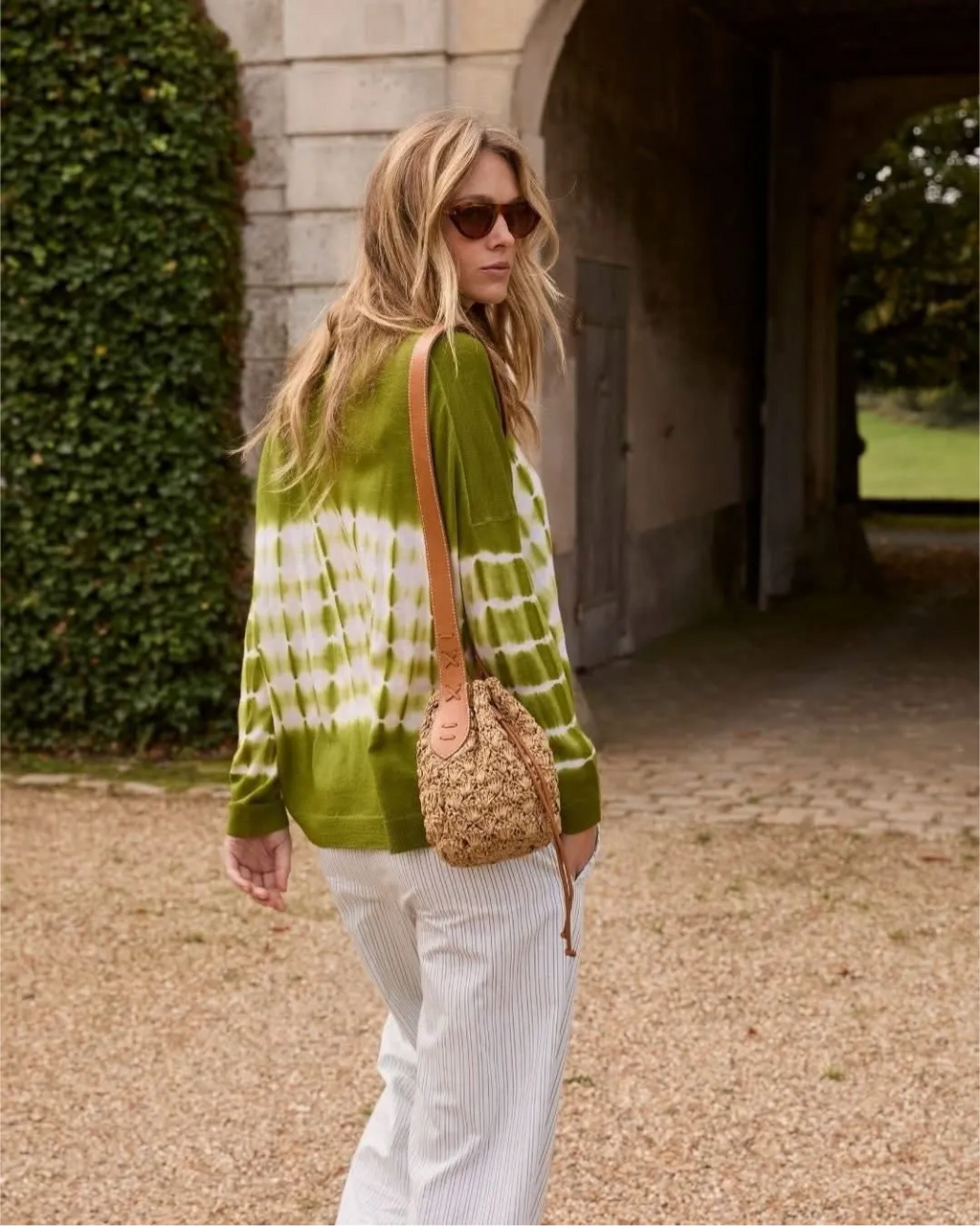 Pull tie-dye – Vert – pull, vue 3