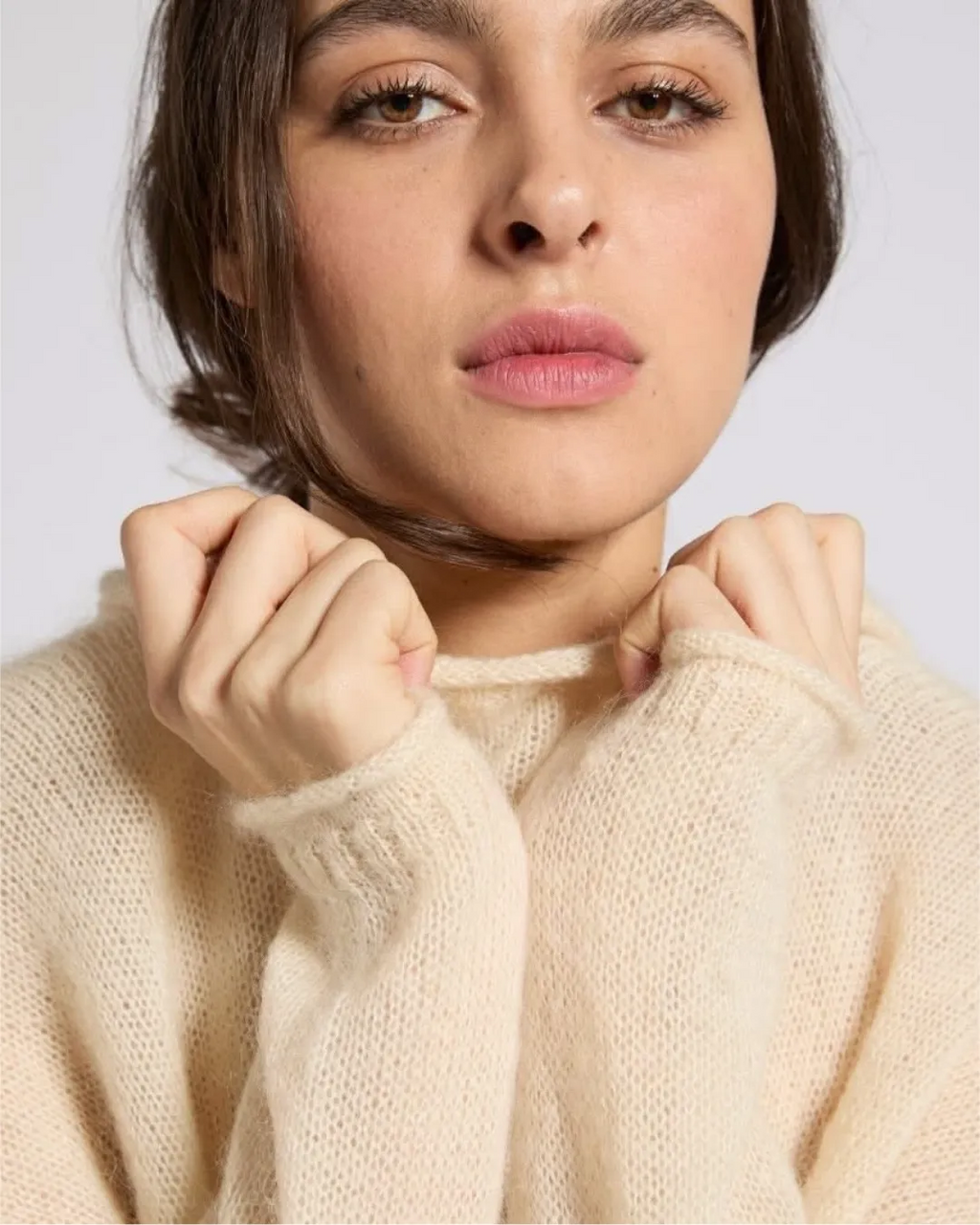 Pull fin col rond – Écru – pull, vue 2