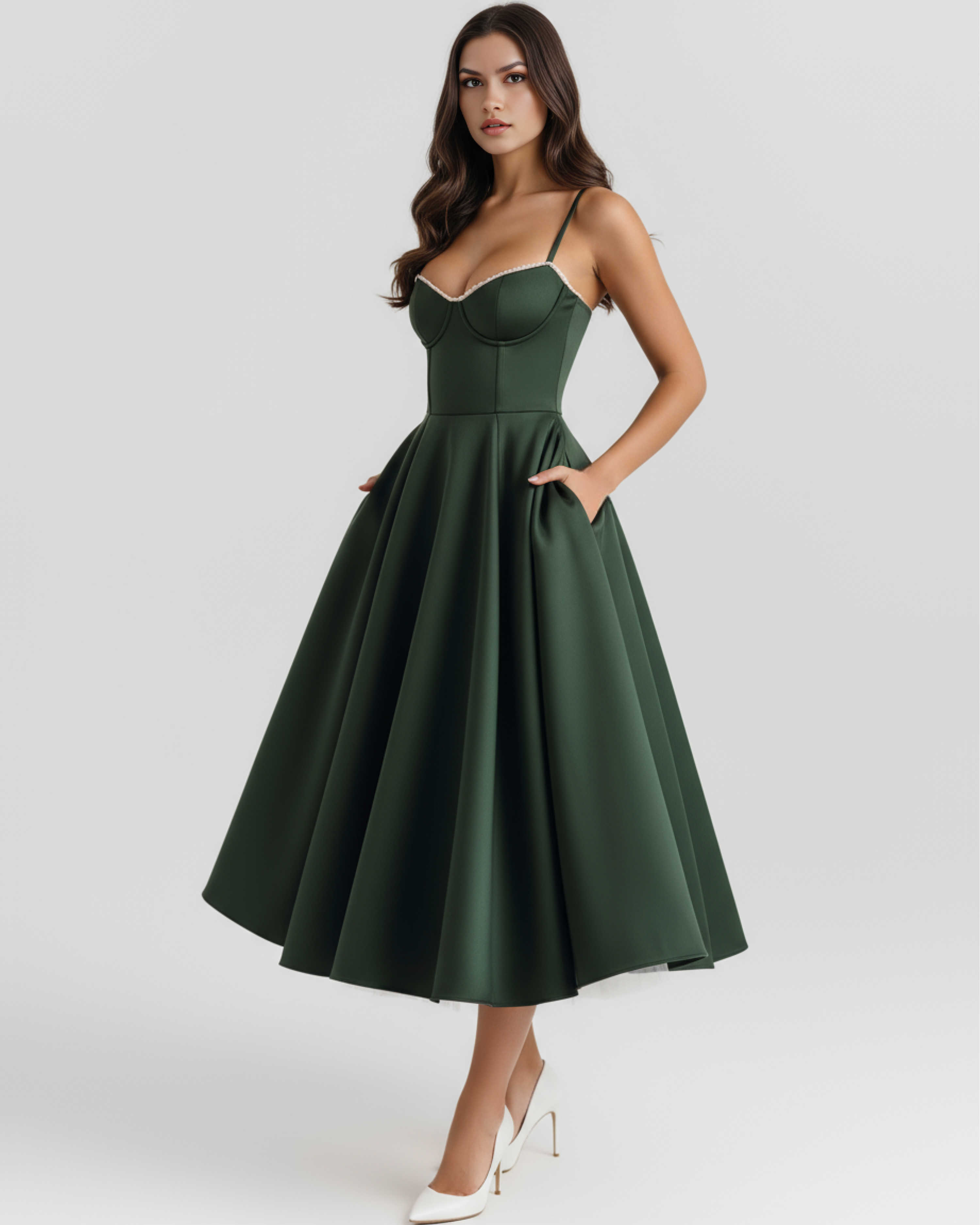 Robe Selene – Vert foncé – robe, vue 2