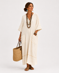 Caftan Farah – beige rayé