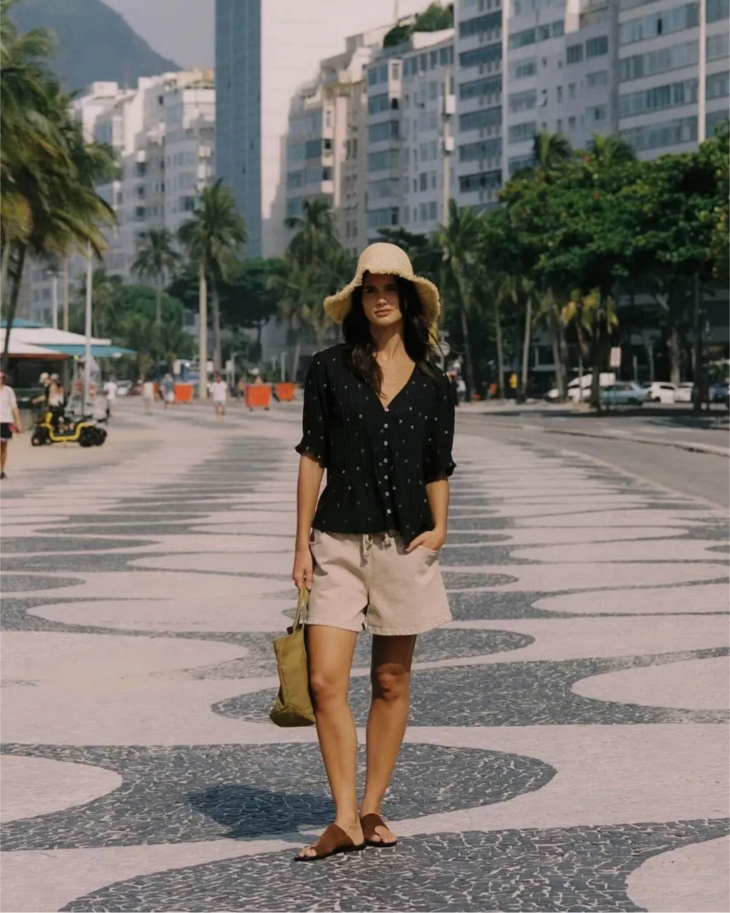 Chemise imprimée manches courtes – Noir