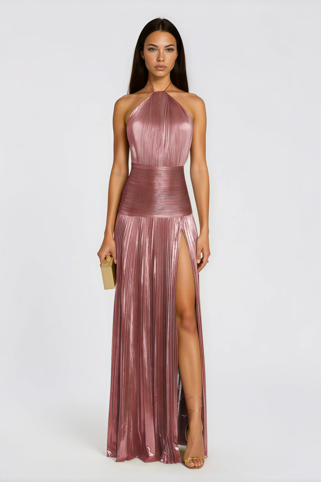 Robe Glossy Splendore – maxi plissée