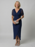 Robe midi épaules dénudées – Bleu